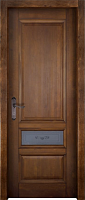 Дверь массив ольхи Аристократ №6 античный орех стекло