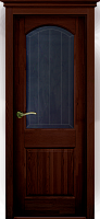 Дверь массив сосны Осло махагон стекло