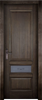 Дверь массив ольхи Аристократ №6 эйвори блек стекло