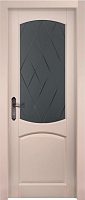 Дверь массив ольхи Барроу эмаль крем стекло