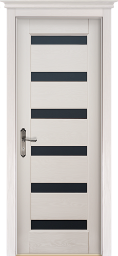 Дверь массив сосны Палермо белая эмаль остекленная