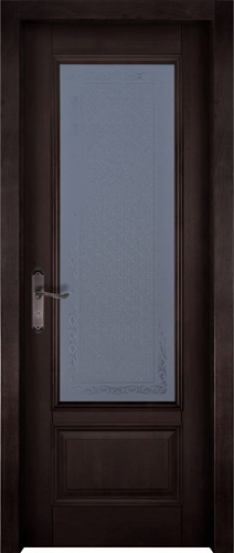 Дверь массив ольхи Аристократ №4 венге стекло