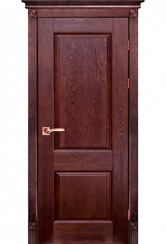 Дверь массив дуба Классик №4 махагон