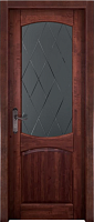 Дверь массив ольхи Барроу махагон стекло
