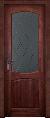 Дверь массив ольхи Барроу махагон стекло
