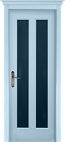 Дверь массив сосны Сорренто эмаль скай остекленная