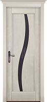 Дверь массив ольхи Соло белая эмаль остекленная