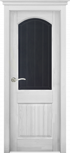 Дверь массив сосны Осло белая эмаль стекло