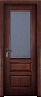 Дверь массив ольхи Аристократ №2 махагон стекло