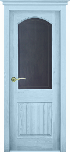 Дверь массив сосны Осло эмаль скай стекло