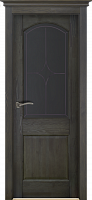 Дверь массив сосны Осло-2 грис стекло