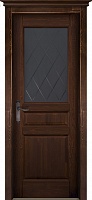 Дверь массив сосны Валенсия античный орех стекло