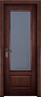 Дверь массив ольхи Аристократ №4 махагон стекло