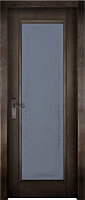 Дверь массив ольхи Аристократ №5 эйвори блек стекло