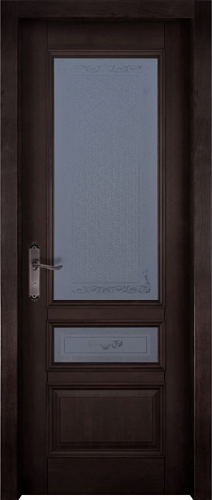 Дверь массив ольхи Аристократ №3 венге стекло