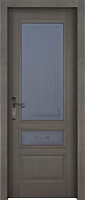 Дверь массив ольхи Аристократ №3 грис стекло