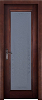 Дверь массив ольхи Аристократ №5 махагон стекло