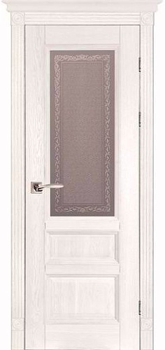 Дверь дуб Double Solid Wood Аристократ №2 белая эмаль