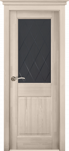 Дверь массив сосны Нарвик эмаль крем стекло