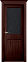 Дверь массив сосны Нарвик махагон стекло