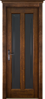 Дверь массив ольхи Сорренто античный орех остекленная