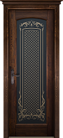 Дверь массив сосны Витраж античный орех остекленная