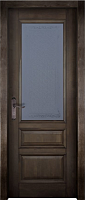 Дверь массив ольхи Аристократ №2 эйвори блек стекло