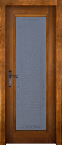 Дверь массив ольхи Аристократ №5 мёд стекло