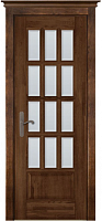 Дверь дуб Double Solid Wood Лондон античный орех стекло