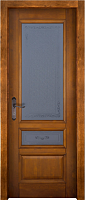 Дверь массив ольхи Аристократ №3 мёд стекло
