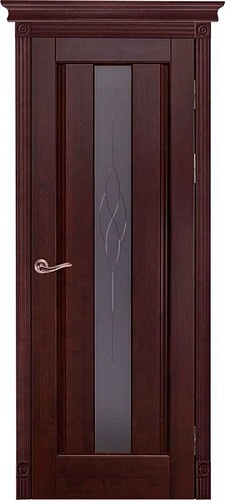 Дверь массив ольхи Версаль махагон остекленная