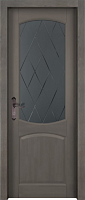 Дверь массив ольхи Барроу грис стекло