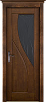 Дверь массив ольхи Даяна античный орех остекленная