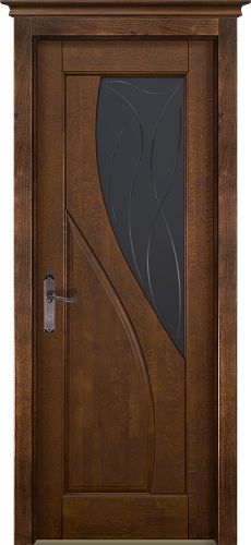 Дверь массив ольхи Даяна античный орех остекленная