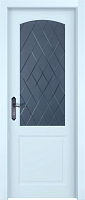 Дверь массив ольхи Фоборг эмаль скай стекло