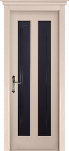 Дверь массив сосны Сорренто эмаль крем остекленная