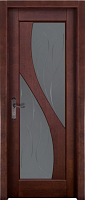 Дверь массив ольхи Даяна махагон стекло