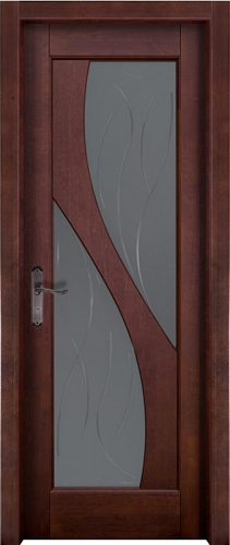 Дверь массив ольхи Даяна махагон стекло