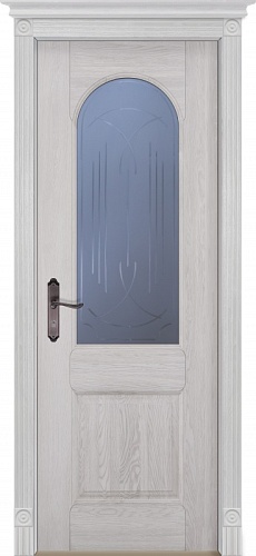 Дверь дуб Double Solid Wood Чезана белая эмаль стекло