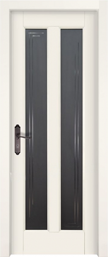 Дверь массив ольхи Сорренто белая эмаль стекло