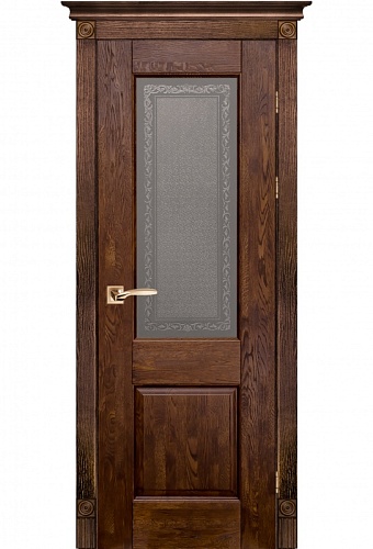 Дверь дуб Double Solid Wood Классик №2 античный орех