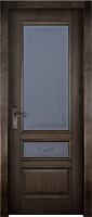 Дверь массив ольхи Аристократ №3 эйвори блек стекло