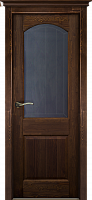 Дверь массив сосны Осло античный орех стекло