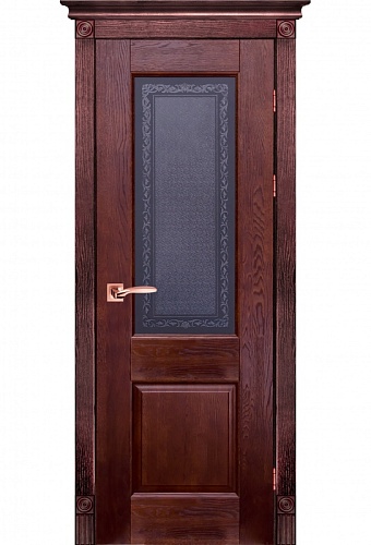 Дверь массив дуба Классик №2 махагон