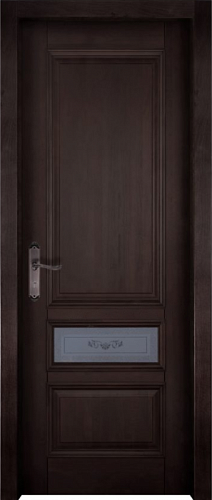 Дверь массив ольхи Аристократ №6 венге стекло
