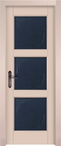 Дверь массив ольхи Турин эмаль крем стекло